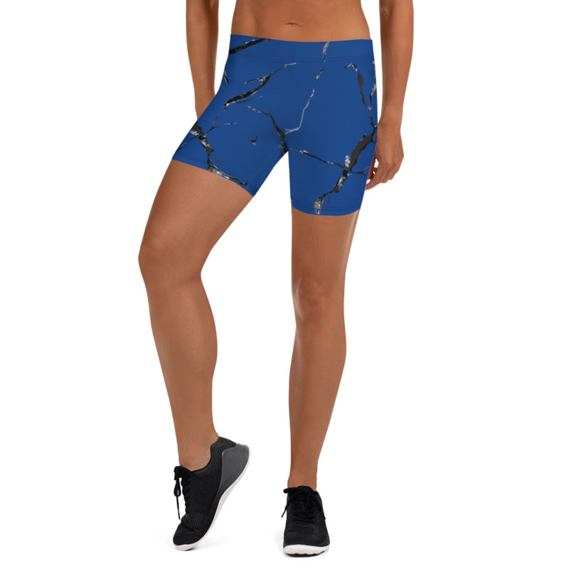 Blue Marble Workout Shorts From Bibs2Bags