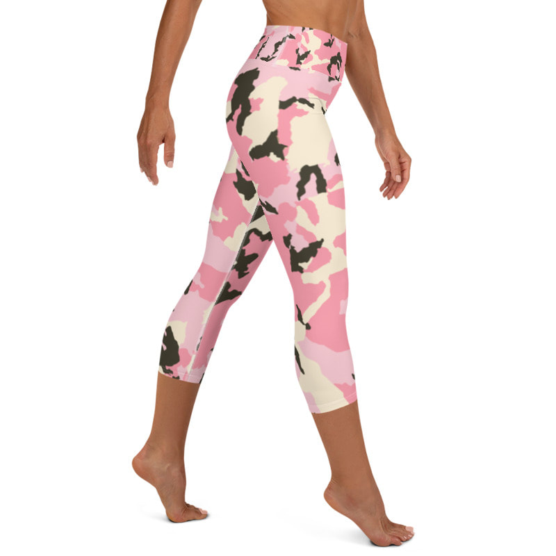 Pink Camo Yoga Capri Leggings From Bibs2Bags