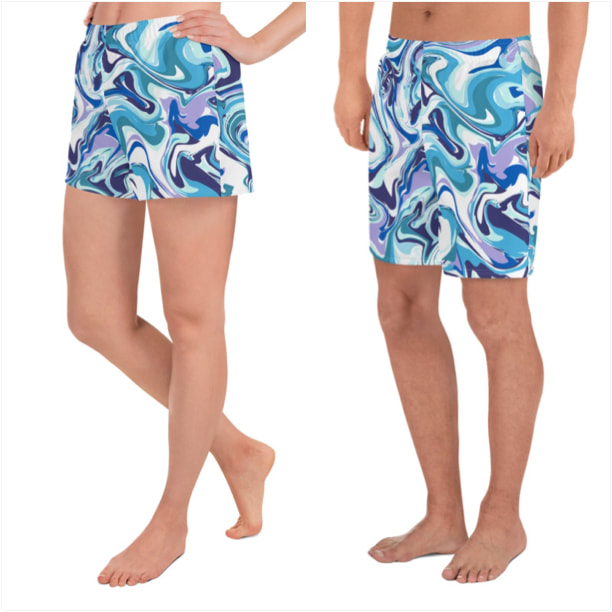 Blue Swirl Big Athletic Shorts From Bibs2Bags