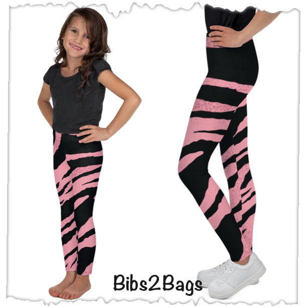 Pink Tiger Kid's & Youth Leggings From Bibs2Bags