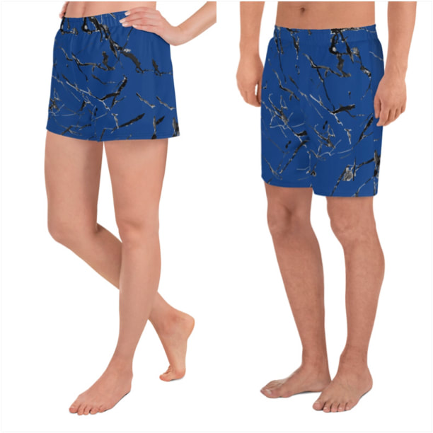 Blue Marble Athletic Shorts From Bibs2Bags