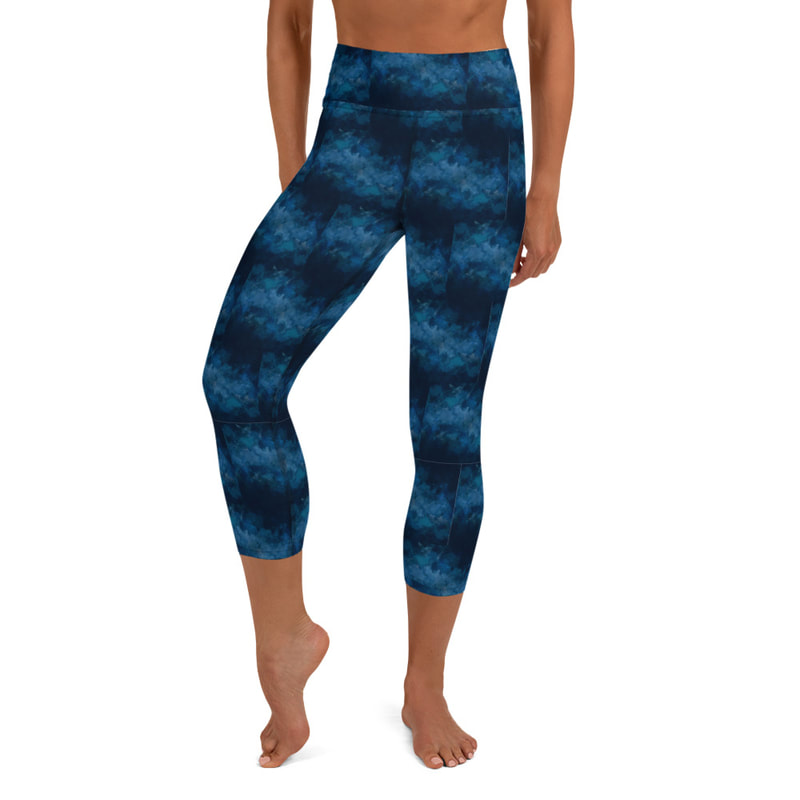 Blue Brick Yoga Capri Leggings From Bibs2Bags
