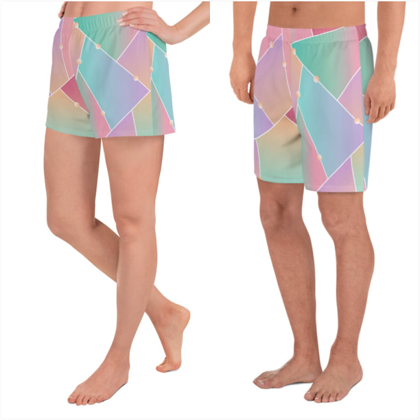 Pastel Glass Athletic Shorts From Bibs2Bags