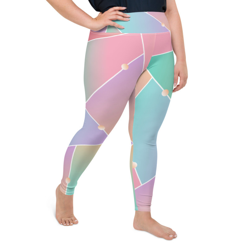 Pastel Glass Plus Size Full Length Yoga Leggings From Bibs2Bags