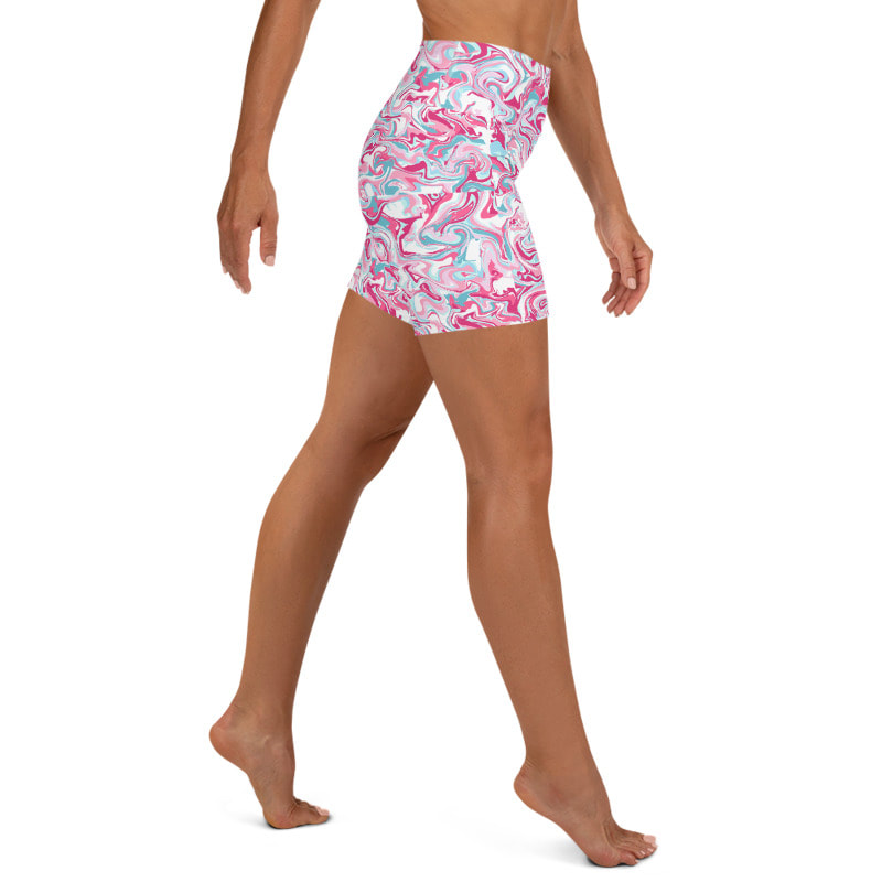 Pink Swirl Little Yoga Shorts From Bibs2Bags