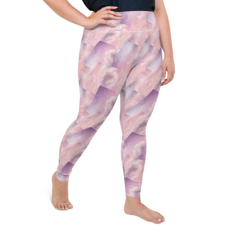Pink Tie Dye Plus Size Full Length Yoga Leggings From Bibs2Bags