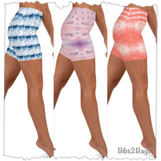 The Swirl Collection - Yoga Shorts From Bibs2Bags