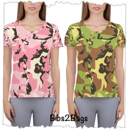 The Camo Collection - Women's Athletic T-Shirt From Bibs2Bags